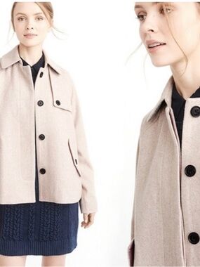 Abercrombie & Fitch Light Beige Short Coat with Pink Lining